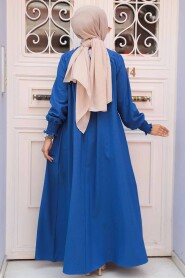 İndigo Blue Hijab Dress 23211IM - 3