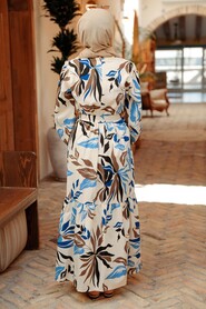 İndigo Blue Hijab Dress 2325IM - 4