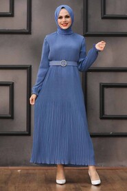 İndigo Blue Hijab Dress 2751IM - 1