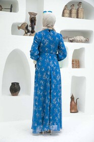 İndigo Blue Hijab Dress 279047IM - 2