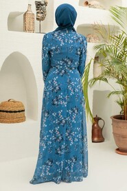İndigo Blue Hijab Dress 279061IM - 2