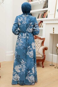 İndigo Blue Hijab Dress 279062IM - 6