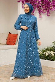 İndigo Blue Hijab Dress 279065IM - 1