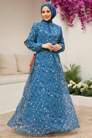 İndigo Blue Hijab Dress 279065IM - 2