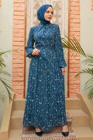 İndigo Blue Hijab Dress 32990IM - 1