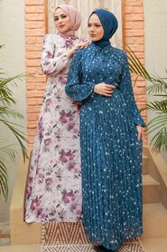 İndigo Blue Hijab Dress 32990IM - 2