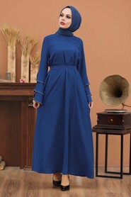 İndigo Blue Hijab Dress 3307IM - 1