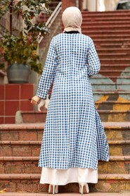İndigo Blue Hijab Dress 33930IM - 3