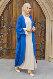 İndigo Blue Hijab Dress 3421IM - 2