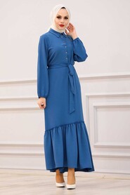 İndigo Blue Hijab Dress 3735IM - 1