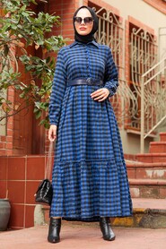 İndigo Blue Hijab Dress 43280IM - 1