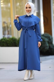 İndigo Blue Hijab Dress 4331IM - 1