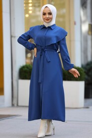 İndigo Blue Hijab Dress 4331IM - 2