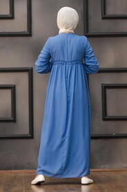 İndigo Blue Hijab Dress 4341IM - 2