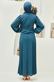 İndigo Blue Hijab Dress 45710IM - 2