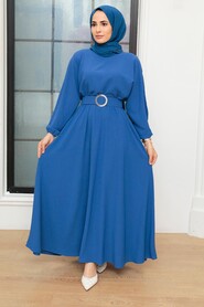  İndigo Blue Hijab Dress 50152IM - 1