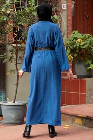 İndigo Blue Hijab Dress 5190IM - 2