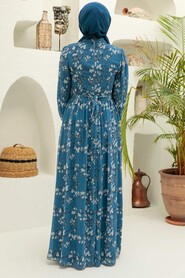 İndigo Blue Hijab Dress 5683IM - 2