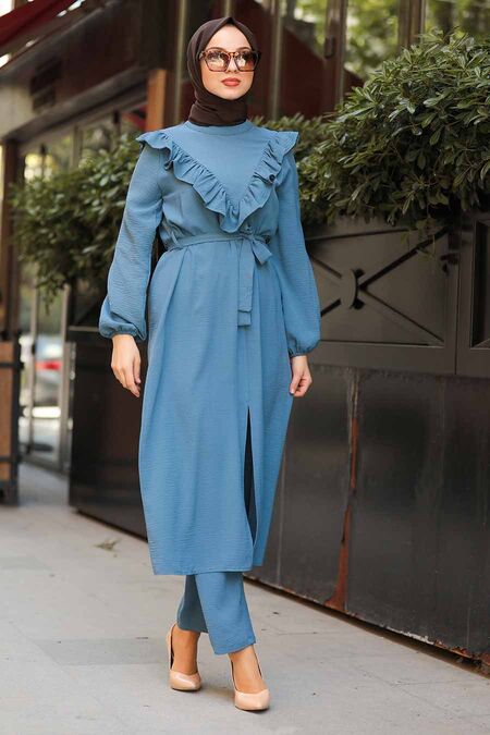 Ndigo Blue Hijab Dual Suit Dress Im Neva Style Com