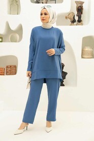 İndigo Blue Hijab Dual Suit Dress 13010IM - 2