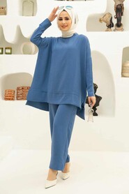 İndigo Blue Hijab Dual Suit Dress 13010IM - 1