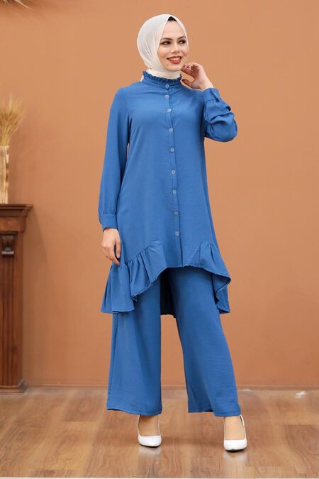 Ndigo Blue Hijab Dual Suit Dress Im Neva Style Com