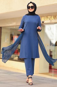 İndigo Blue Hijab Dual Suit Dress 5522IM - 1