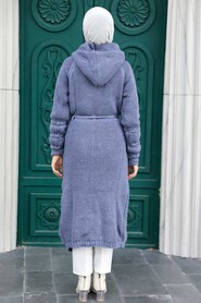 İndigo Blue Hijab Knitwear Cardigan 70170IM - 4