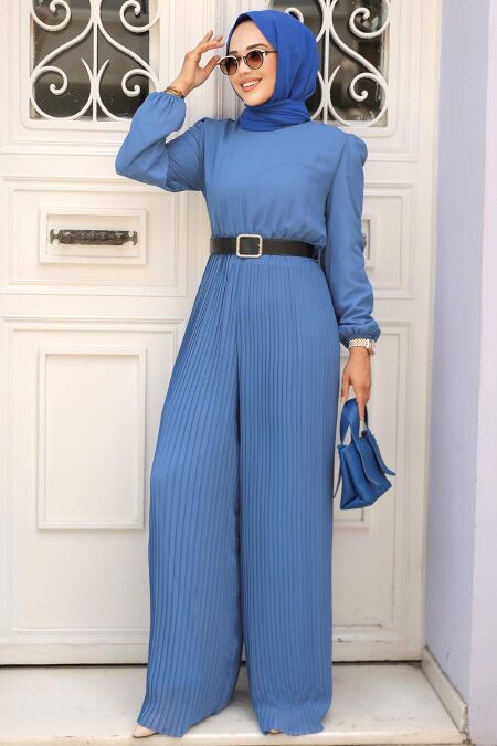 İndigo Blue Hijab Overalls 2897IM - NEVA STYLE