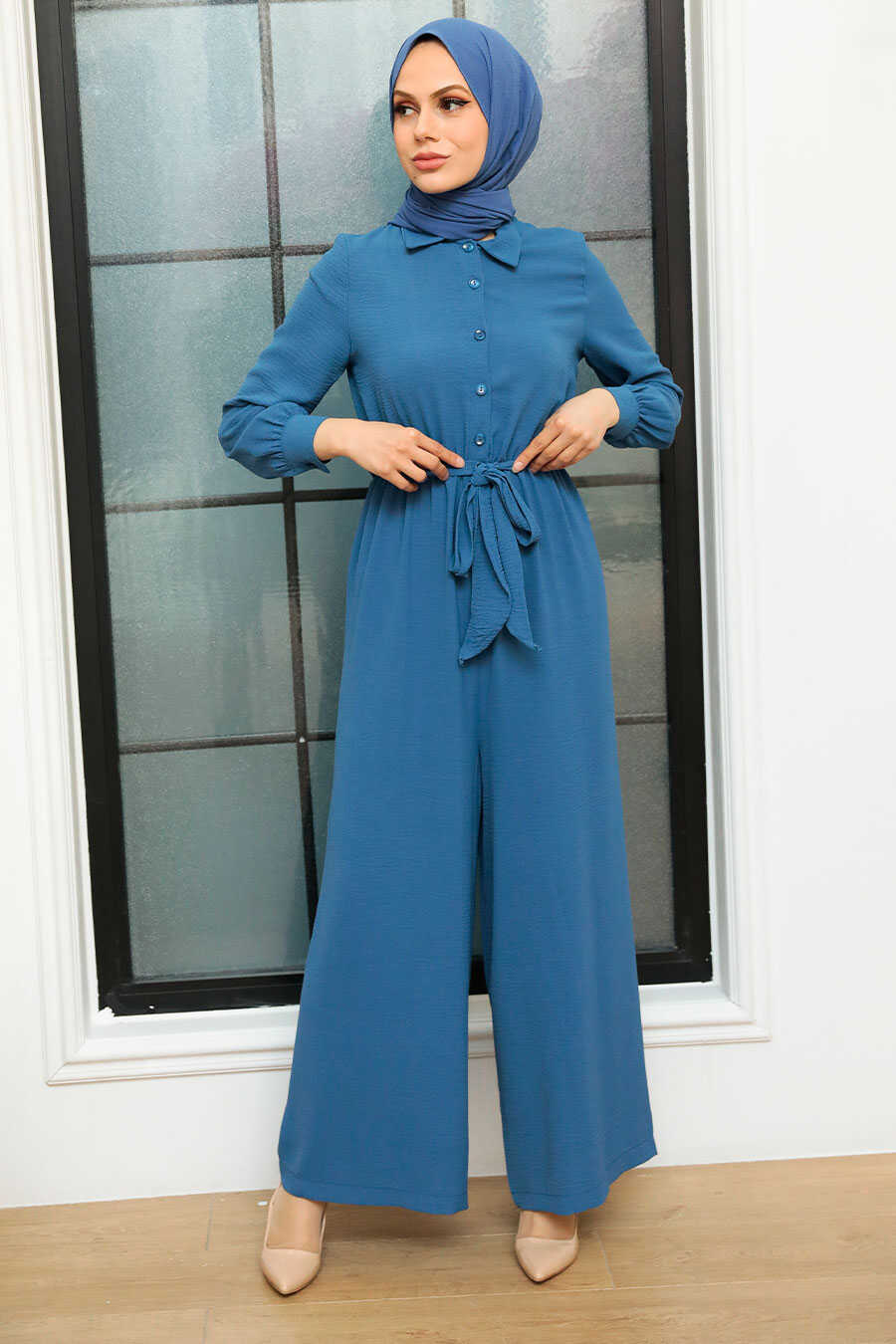 İndigo Blue Hijab Overalls 5703IM