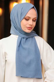 İndigo Blue Hijab Shawl 50522IM - 3