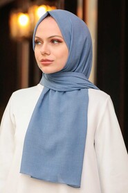 İndigo Blue Hijab Shawl 50522IM - 4