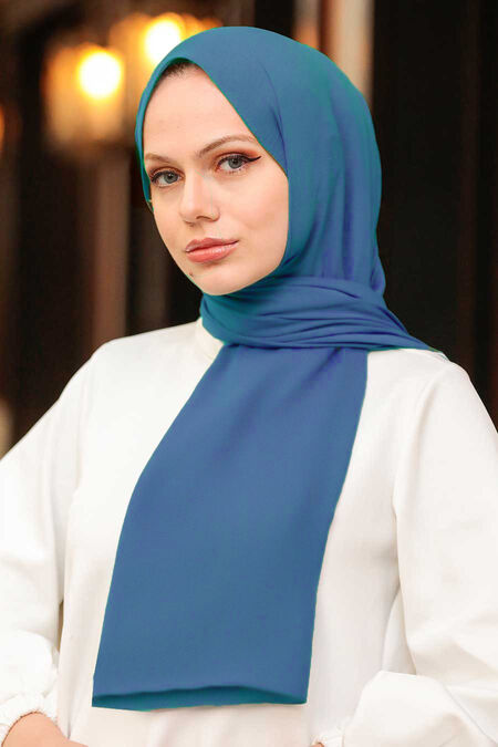 İndigo Blue Hijab Shawl 53060IM - NEVA STYLE