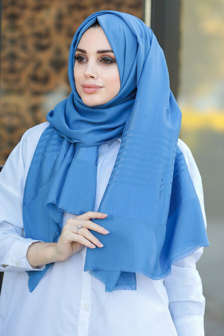 İndigo Blue Hijab Shawl 7560IM - NEVA STYLE