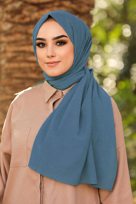 İndigo Blue Hijab Shawl 7563IM - NEVA STYLE