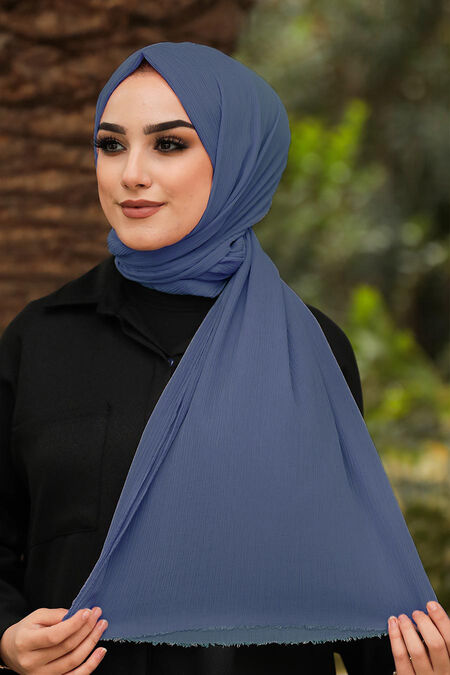 İndigo Blue Hijab Shawl 7571IM - NEVA STYLE