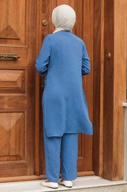 İndigo Blue Hijab Suit Dress 11032IM - 2