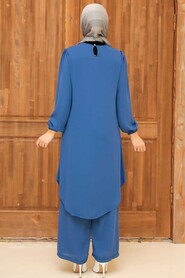 İndigo Blue Hijab Suit Dress 12510IM - 2