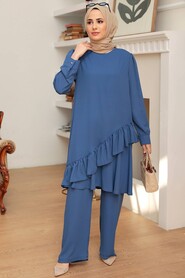 İndigo Blue Hijab Suit Dress 13101IM - 2