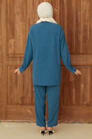 İndigo Blue Hijab Suit Dress 16041IM - 2