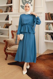 İndigo Blue Hijab Suit Dress 50041IM - 1