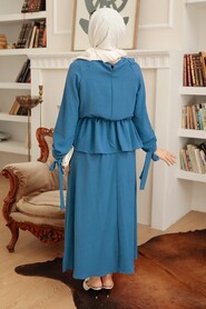 İndigo Blue Hijab Suit Dress 50041IM - 2