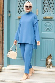 İndigo Blue Hijab Suit Dress 51830IM - 1