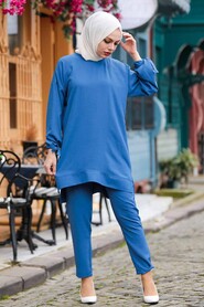 İndigo Blue Hijab Suit Dress 5617IM - 1