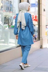 İndigo Blue Hijab Suit Dress 5624IM - 4