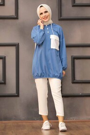 İndigo Blue Hijab Sweatshirt & Tunic 6328IM - 1