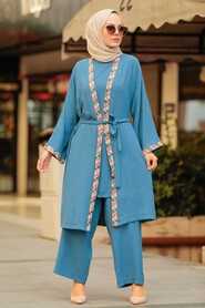İndigo Blue Hijab Triple Suit 51910IM - 1