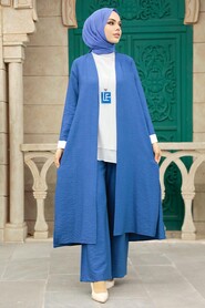 İndigo Blue Hijab Triple Suit 5223IM - 1
