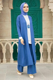 İndigo Blue Hijab Triple Suit 5223IM - 2