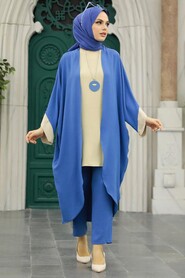 İndigo Blue Hijab Triple Suit 52261IM - 2